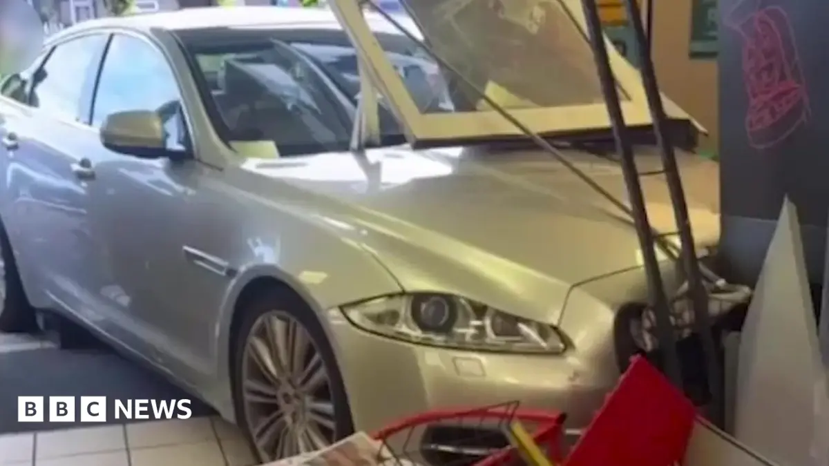 Vehicle Collides With London Shop Shutters Famous for Grandmother Incident