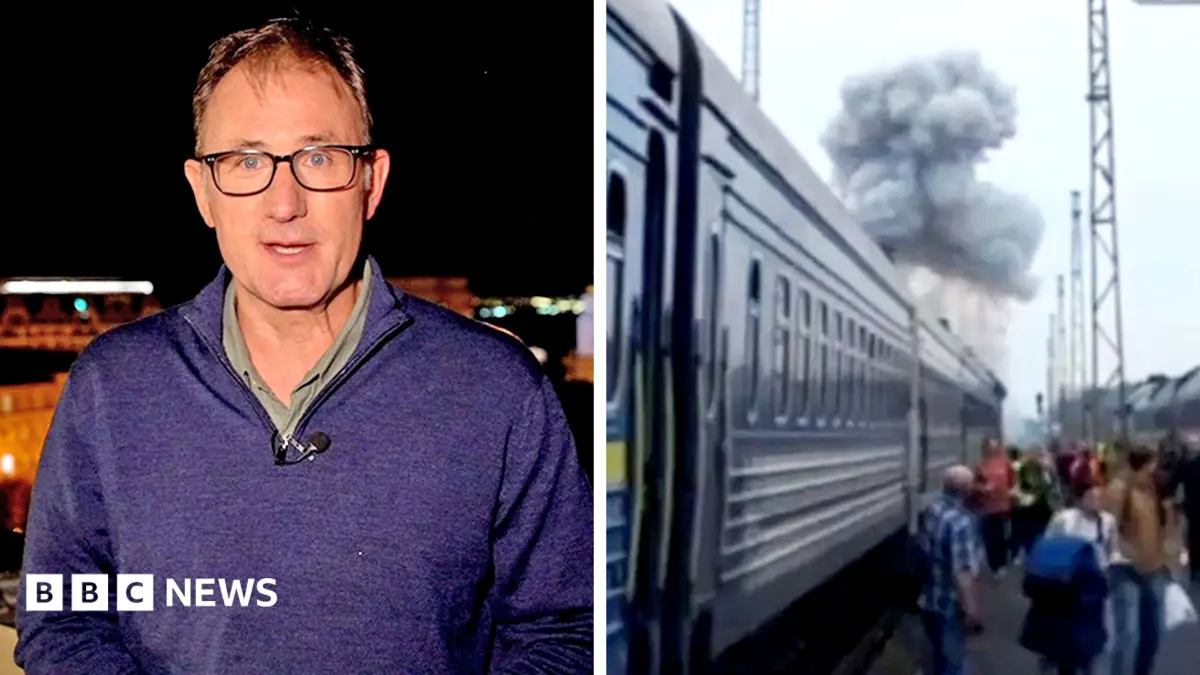 Russian Drone Strikes Train Near Ukraine-Poland Border Post-Johnson, EU Officials' Departure