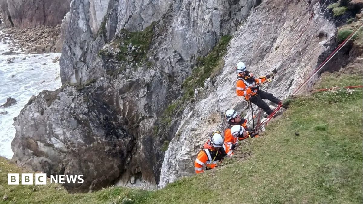 Irish Coast Guard Conducts 150-Metre Rope Rescue of Engaged Couple From Kilkee Cliffs