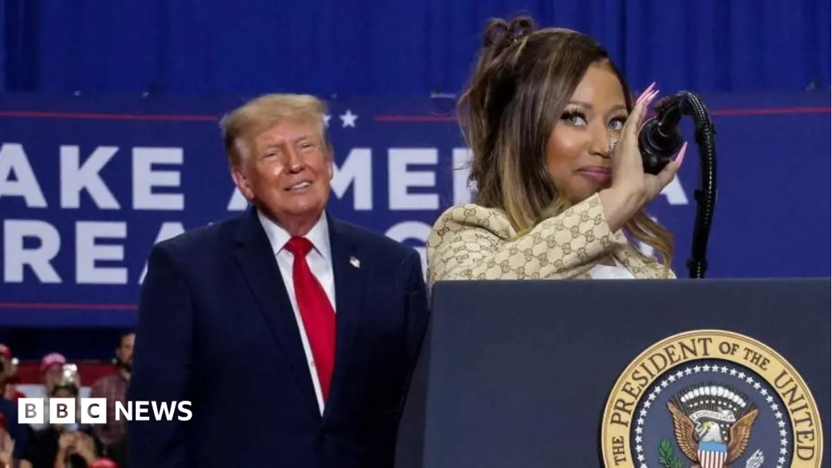 Nicki Minaj Campaigns for Donald Trump at Michigan Rally Ahead of Senate Race