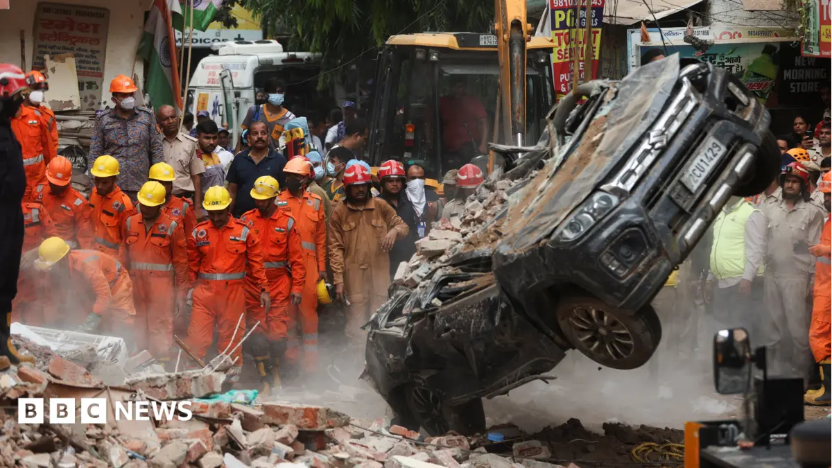 Delhi Building Collapse Traps Fifty People, Rescue Operations Underway