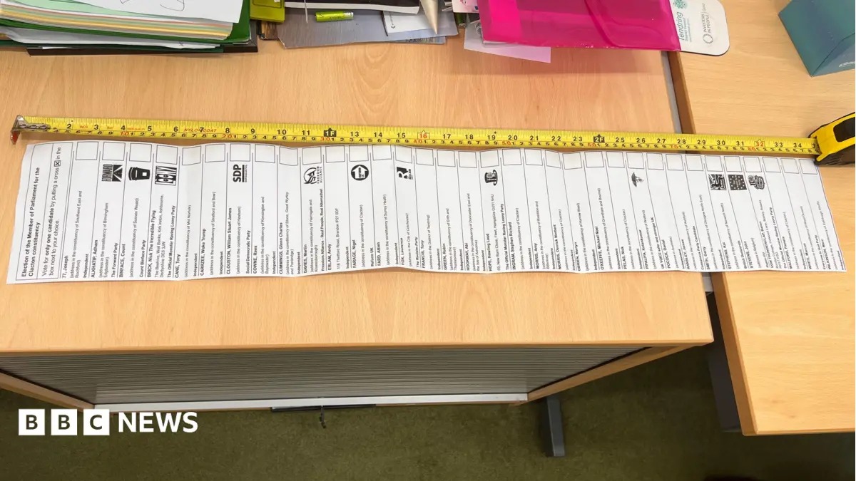 Clacton By-Election Features Record 34 Candidates on Nearly Metre-Long Ballot Paper