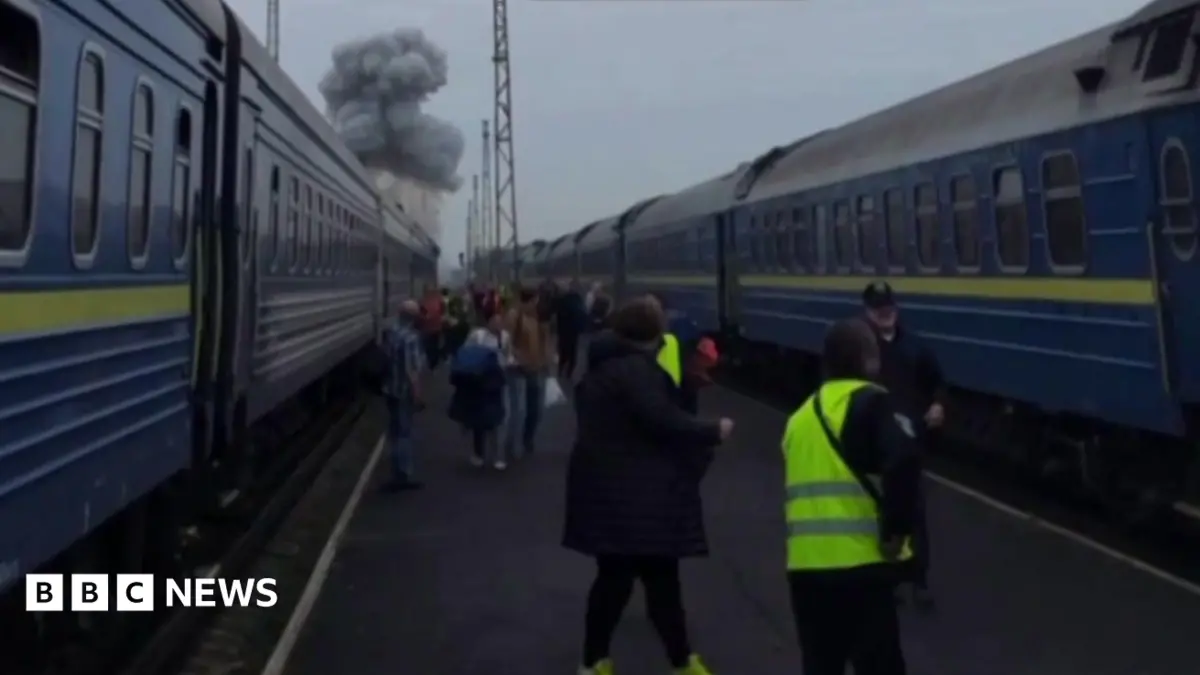 Russian Missile Hits Ukrainian Train Near Poland Border After Johnson Visit