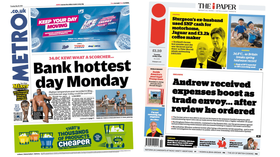 Newspapers Detail Record Temperatures Across UK, Former SNP Chief Peter Murrell's Alleged Finances