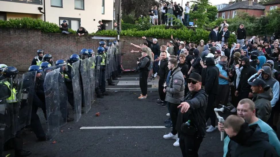 Missiles Thrown at Police During Henry Nowak Protest in Southampton