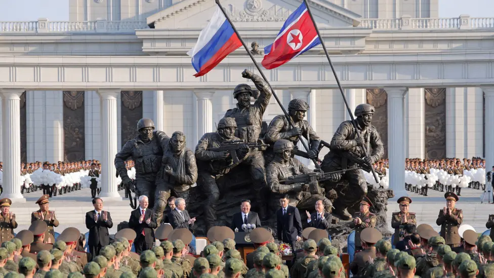 Kim Jong Un, Andrey Belousov Unveil Pyongyang Memorial for North Korean Ukraine War Dead