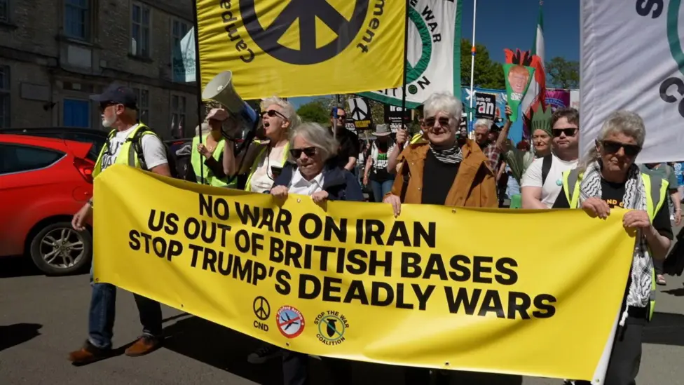 Hundreds Protest RAF Fairford Use for US Strikes After Iran Conflict Kills 110 Children