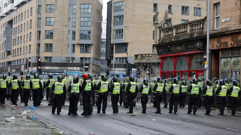 Riot Police Injured as Thousands of Celtic Fans Clash in Glasgow City Centre