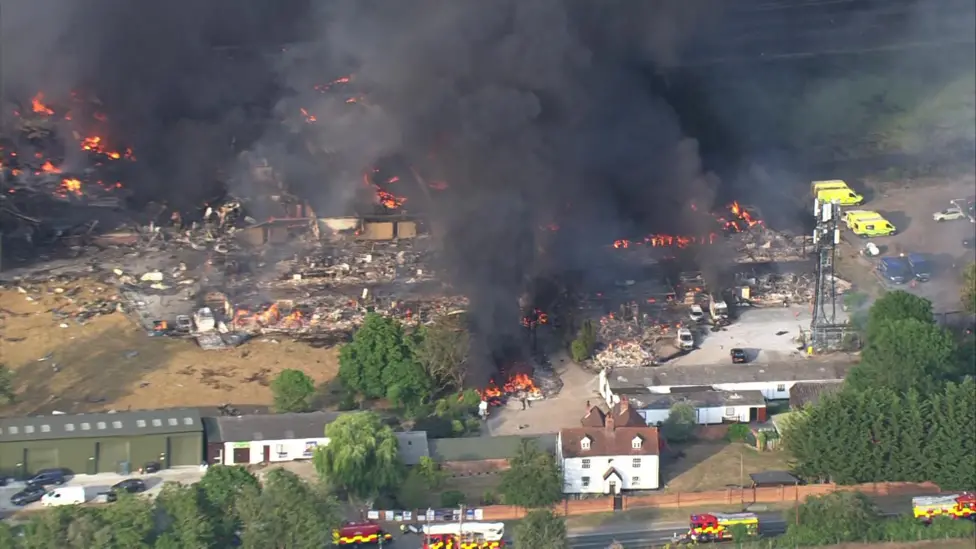 Over 100 Firefighters Tackle Large Industrial Blaze at Essex Farm Units