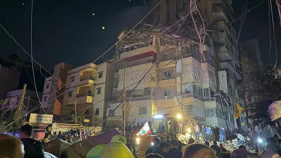 Israel Strikes Beirut Suburb of Dahieh, Targeting Hezbollah Commander, Breaching Ceasefire